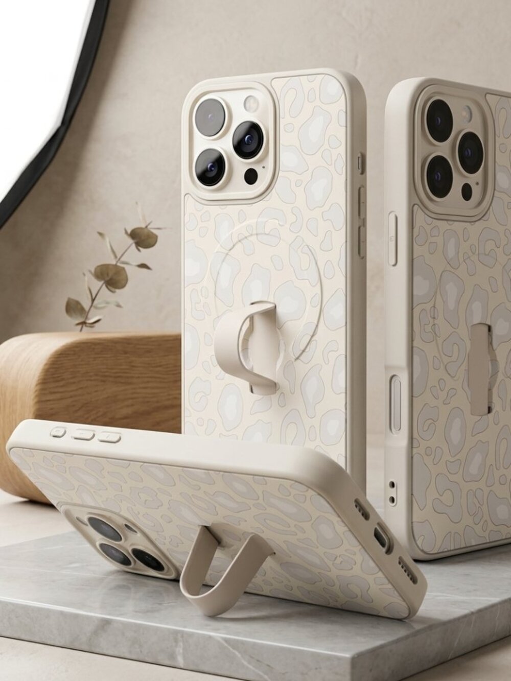 iPhone 16 Pro Max (6.9") with Built-in Slide Hand Strap Bumper Kickstand